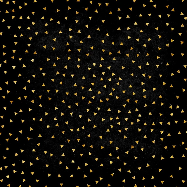 a pattern of gold triangles on a black background, concept art, by Joy Garnett, trending on shutterstock, terrazzo, sparse floating particles, background image, handcrafted paper background