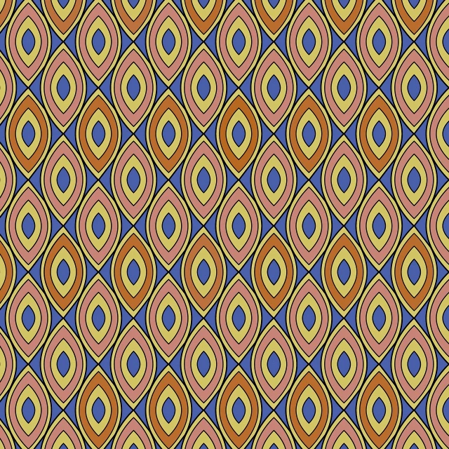 an orange and blue pattern on a blue background, a digital rendering, inspired by Adolf Wölfli, bargello pattern, paisley wallpaper, multi - coloured, albuquerque