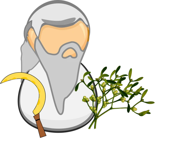 a man with a beard holding a plant, an illustration of, hurufiyya, god style, flash photo, sickle, very accurate photo