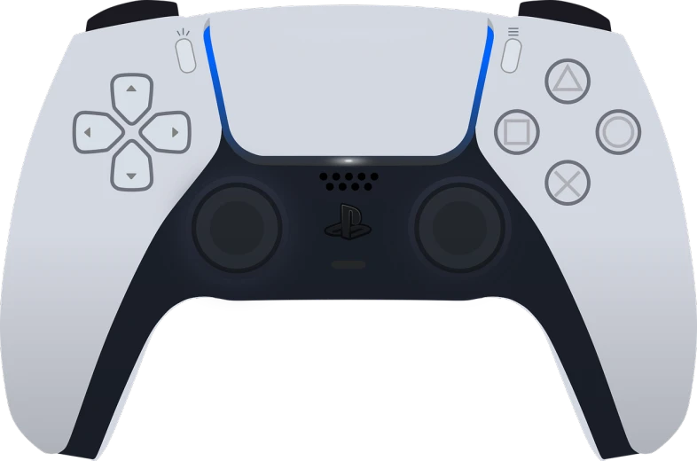 a close up of a video game controller, inspired by János Nagy Balogh, playstation 5 screenshot, full view blank background, dark visor covering top of face, gameplay screenshot with ui