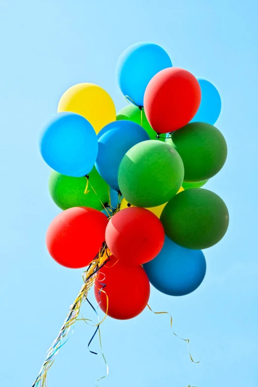 a bunch of colorful balloons floating in the air, a picture, by Steven Belledin, shutterstock, bauhaus, vertical wallpaper, green blue red colors, stock photo, full of colour 8-w 1024