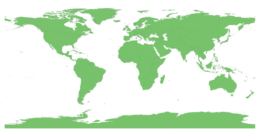 a green map of the world on a white background, a digital rendering, map patreon, each land is a different color, without text, panels