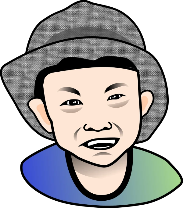 a close up of a person wearing a hat, a character portrait, inspired by Eiichiro Oda, pixabay contest winner, digital art, !!! very coherent!!! vector art, young cute wan asian face, smiling but has a temper, young boy
