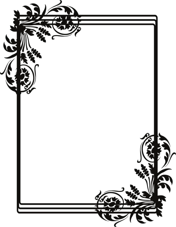 a black and white floral frame on a black background, a screenshot, inspired by Louis Eilshemius, deviantart, baroque, background ( dark _ smokiness ), entirely black full page black, brown background, simple red background