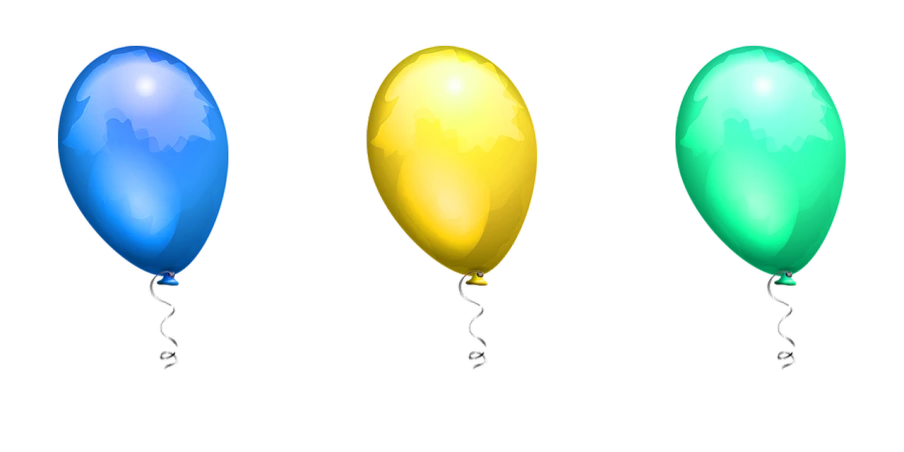 three different colored balloons on a black background, by Altichiero, flickr, computer art, gold theme, 🐿🍸🍋, spritesheet, from 2001