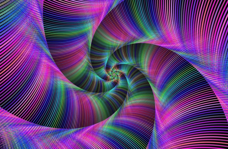 a computer generated image of a spiral, digital art, by Daniel Chodowiecki, colourful biomorphic opart, with implied lines, mathematical interlocking, turbo