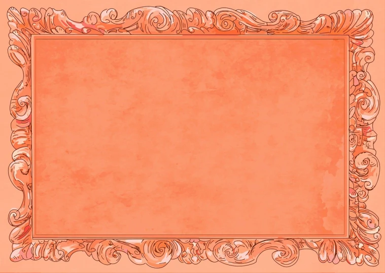 a picture of a picture of a picture of a picture of a picture of a picture of a picture of a picture of a picture of a, a pastel, inspired by Tawaraya Sōtatsu, tumblr, baroque, orange color, ornate background, handpaint texture, stylized border