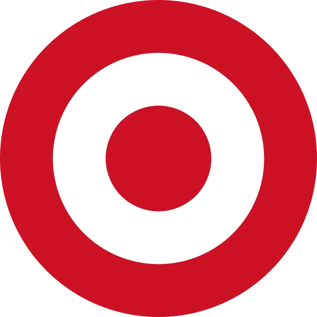 a red and white target logo on a black background, circle design, muppet, greece, hero shot