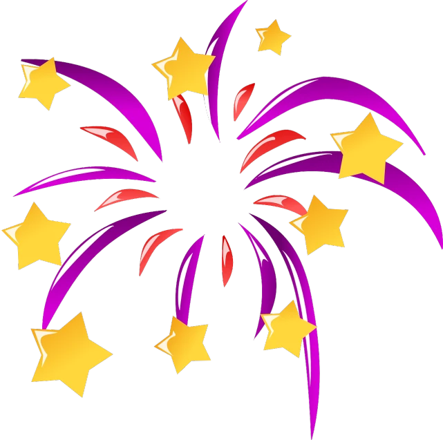 a firework with stars on a white background, figuration libre, purple and yellow, cutie mark, beautiful!, awards