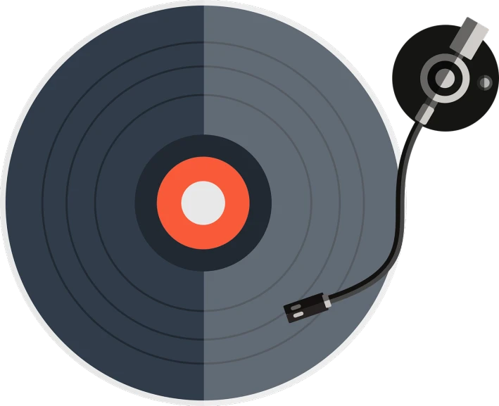a turntable with a record on top of it, vector art, trending on pixabay, conceptual art, cable plugged into cyberdeck, avatar image, no - text no - logo, jazz