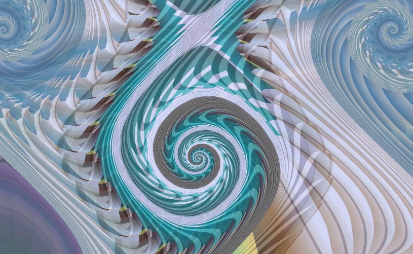 a close up of a spiral design on a piece of paper, inspired by Lorentz Frölich, trending on pixabay, abstract illusionism, pale cyan and grey fabric, abstract fractal automaton, in style of futurism.digital art, intricate abstract. gucci style