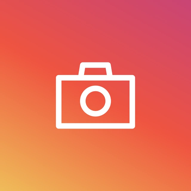 a picture of a camera on a colorful background, a picture, instagram, gradient orange, simplistic iconography, professional product photo, istockphoto
