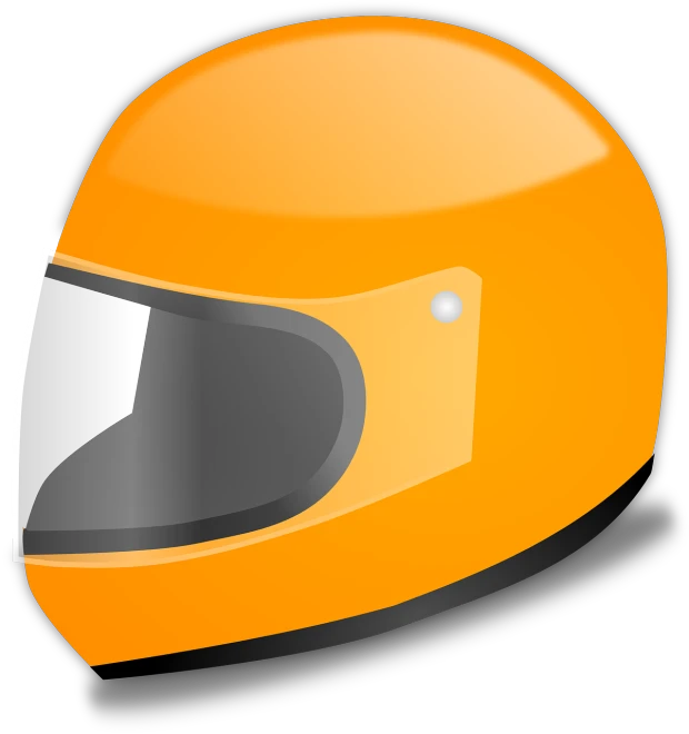 an orange motorcycle helmet on a white background, inspired by Masamitsu Ōta, free, full color digital illustration, yellow helmet, full color illustration