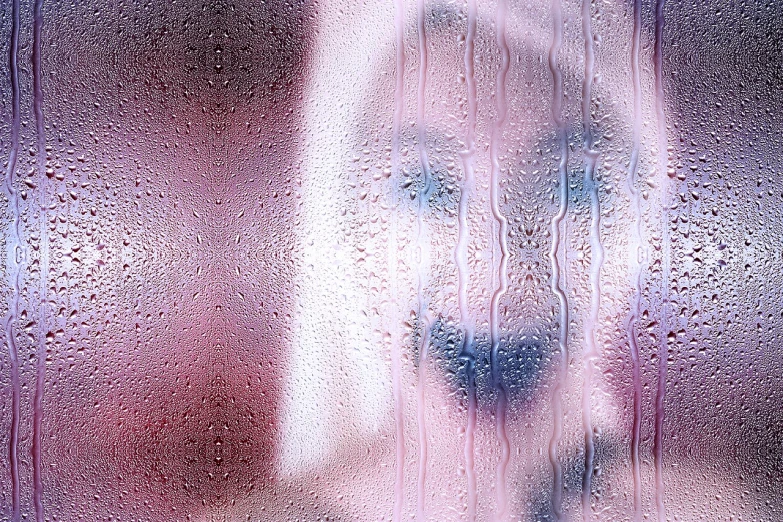 a close up of a person's face through a rain covered window, a stock photo, inspired by Marilyn Bendell, pop art, translucent skin, drawn with photoshop, happy face, blurred and dreamy illustration