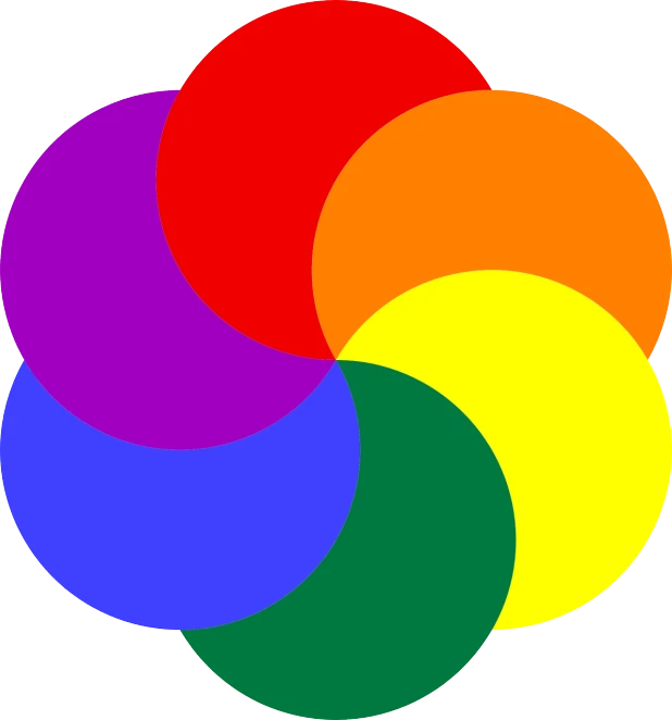 a bunch of different colored circles on a white background, an illustration of, by Leon Polk Smith, flickr, rainbow lighting, symbol, (flowers), 2 8 mm color