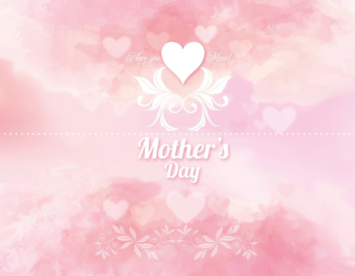 a mother's day card with a heart on it, a picture, blurred and dreamy illustration, poster illustration, pastel flowery background, nishimiya shouko
