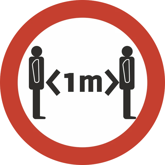 a red and white sign with two men standing next to each other, by Mirko Rački, pixabay, excessivism, mathematical interlocking, siting on a toilet, on a flat color black background, 1km tall