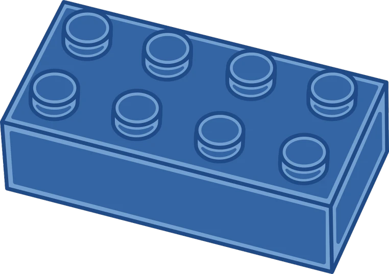 a blue lego brick sitting on top of a white surface, a cartoon, no gradients, 王琛, an illustration, dark blue color