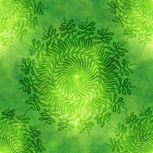 a close up of a pattern on a green background, a digital rendering, inspired by Art Green, flickr, symbolism, yog - sothoth! yah, lettuce, bacteria, motivational