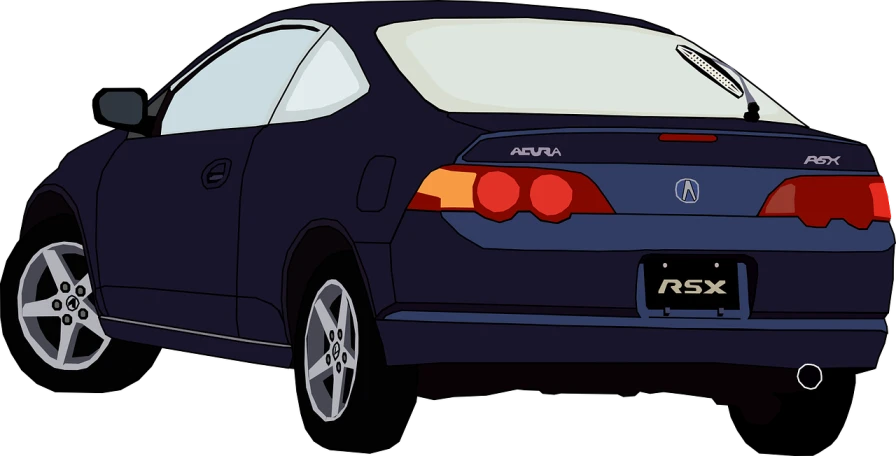 a close up of a car on a black background, vector art, trending on pixabay, cobra, centered full body rear-shot, honda civic, taken in the late 2000s, blue colored