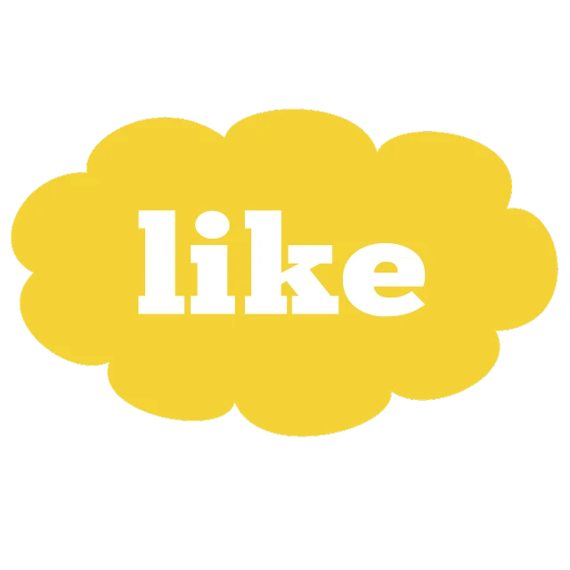 a yellow cloud with the word like on it, flickr, avatar image, use of negative space allowed, ikea, top of pinterest