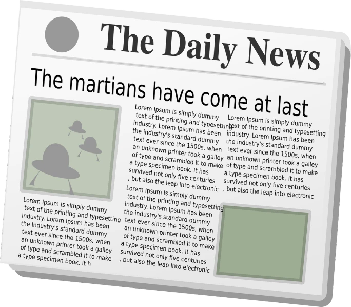 a newspaper with a picture of a man in a hat, a cartoon, by David Martin, shutterstock, dada, american soldiers invaded mars, the last day on the earth, flat illustration, misty