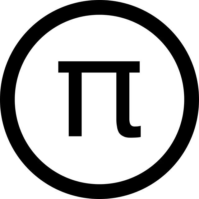 a black and white picture of a pi symbol, by Glennray Tutor, on a flat color black background, pictoplasma, svg vector, 2 0 5 6 x 2 0 5 6