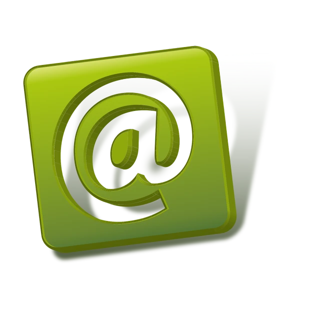 a close up of a green email symbol, a digital rendering, by Allen Jones, computer art, cartoon style, case, with a black background, document photo