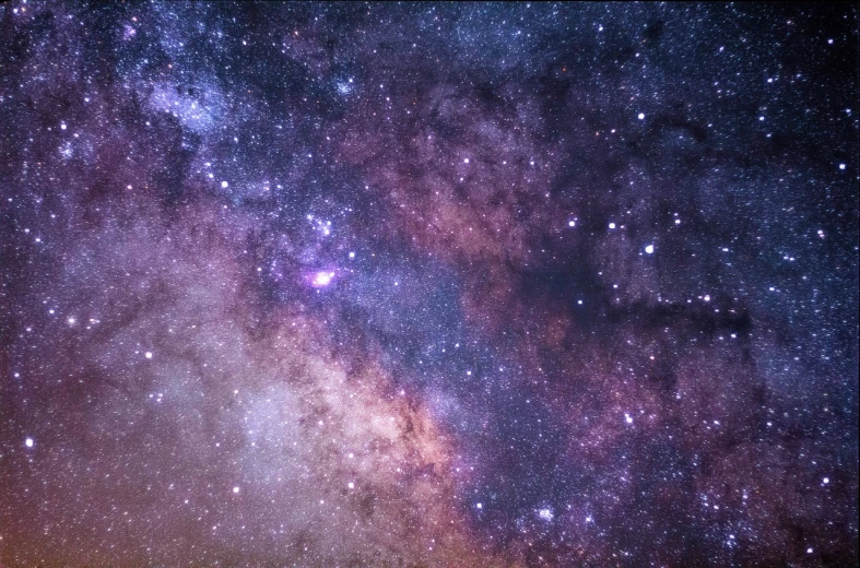 a night sky filled with lots of stars, a microscopic photo, pexels, space art, cosmic purple space!, the milk way up above, middle close up shot, galaxy theme colors