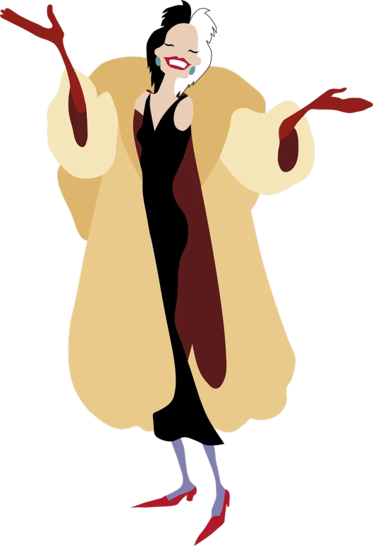 a woman in a fur coat talking on a cell phone, concept art, inspired by Tex Avery, conceptual art, lineless, wearing an academic gown, pidgey, pose(arms up + happy)