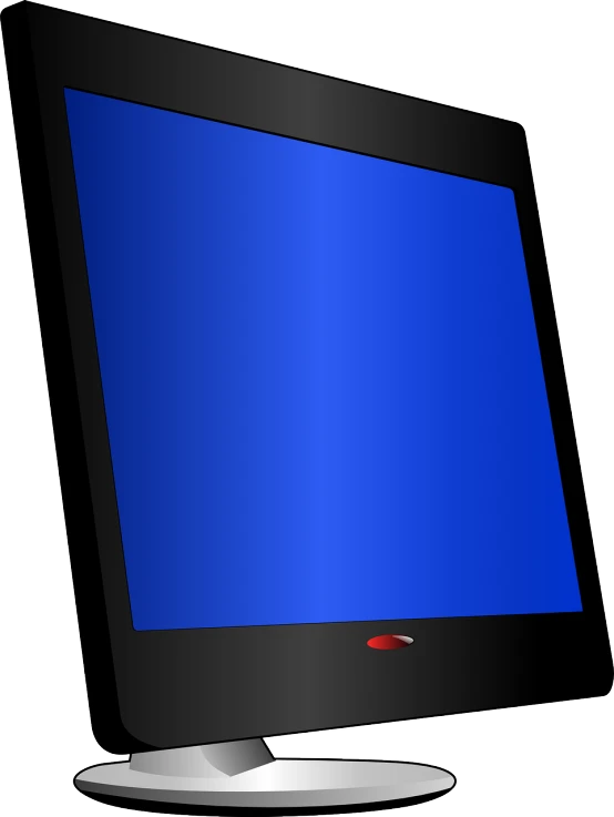 a computer monitor with a blue screen, by Andrei Kolkoutine, computer art, no gradients, took on ipad, black color, sunny