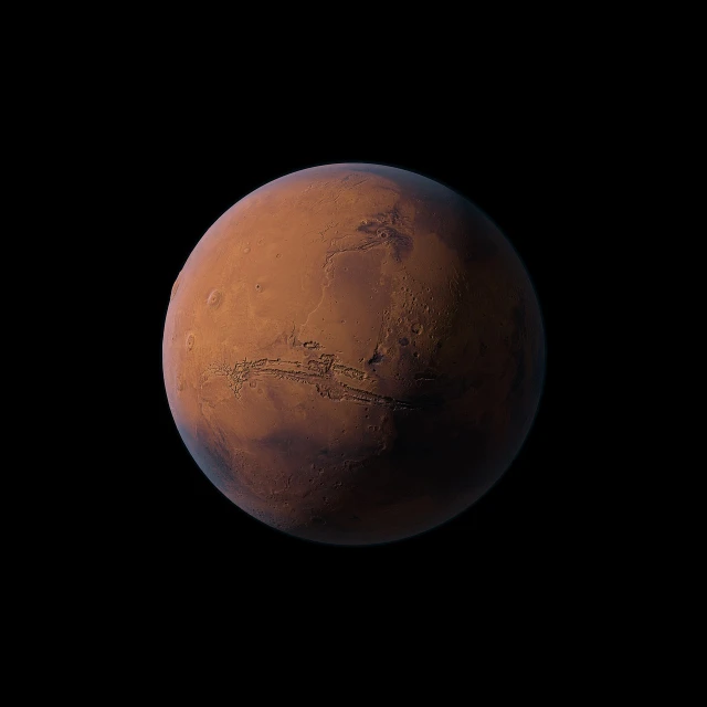 an image of the planet mars taken from space, a digital rendering, massurrealism, matte background. unreal engine, phone wallpaper, on a black background, taken with canon 5d mk4