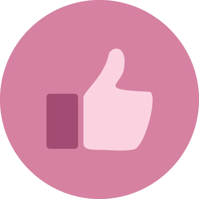a thumbs up icon in a pink circle, by Ella Guru, aestheticism, rating: general, final result, !female, low res