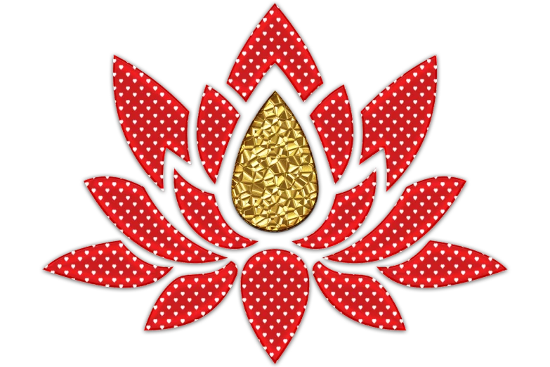 a red and gold lotus flower on a black background, vector art, inspired by Masamitsu Ōta, pixabay, polka dot, shoulder patch design, various posed, lada