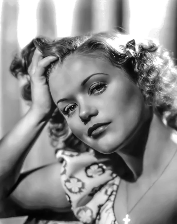 a black and white photo of a woman, inspired by George Hurrell, flickr, betty white, old cgi 3 d rendered bryce 3 d, medium detail, famous actresses