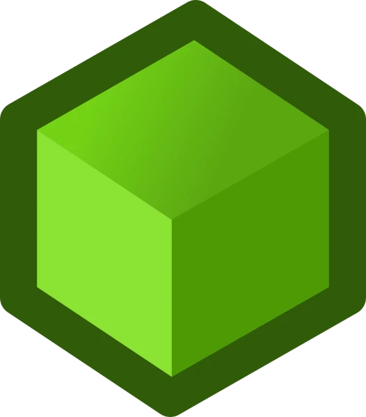 a green cube on a white background, a computer rendering, deviantart, isometric style, hexagonal, avatar image, 2 d image