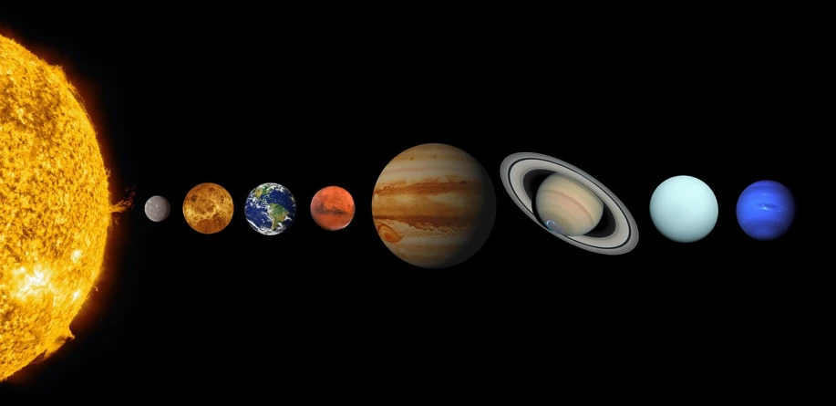 an artist's rendering of the solar system, an illustration of, pixabay, [ [ hyperrealistic ] ], 15081959 21121991 01012000 4k, plain background, earth visible below