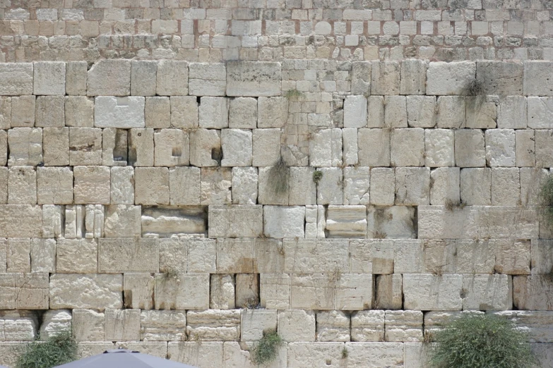 a group of people standing in front of a stone wall, by Elias Goldberg, shutterstock, holy place, cubic blocks stripes cuts, high detailed close up of, ancient biblical