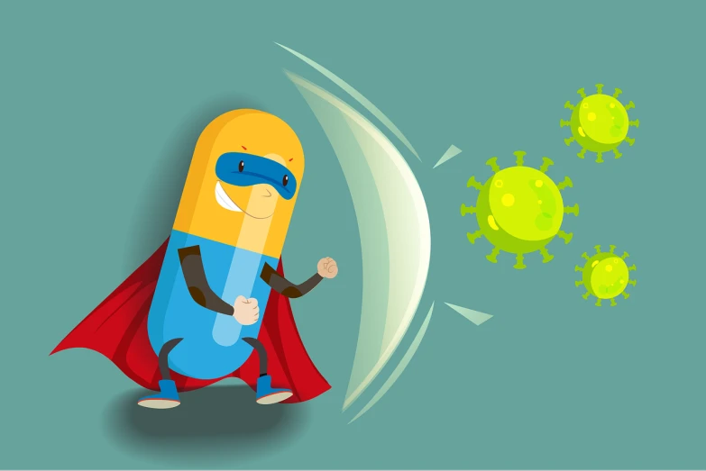 a cartoon pill character dressed as a super hero, shutterstock, rayonism, cute coronavirus creatures, high particle effects, activity with fight on swords, adventure time cartoon