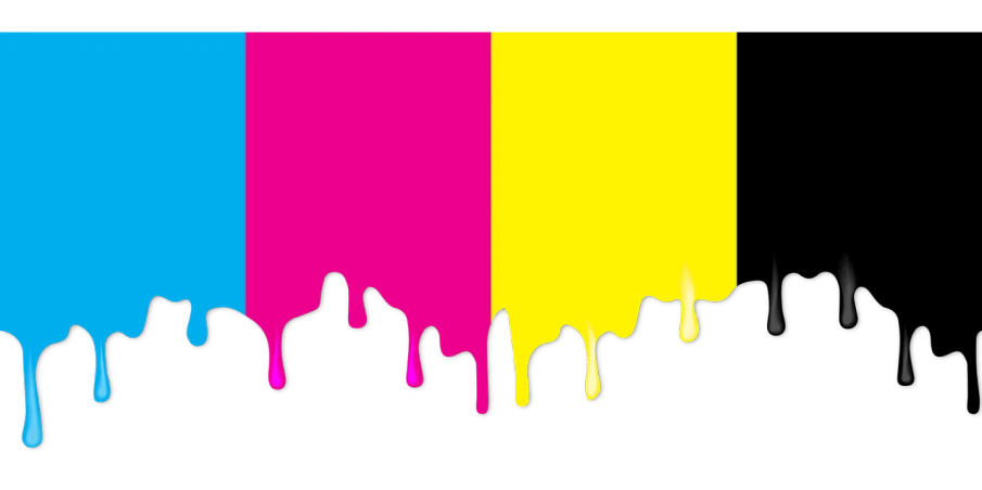 a colorful drip of paint on a black background, a screenprint, color field, pink and yellow, high contrast illustration, two colors, yellow lighting from right