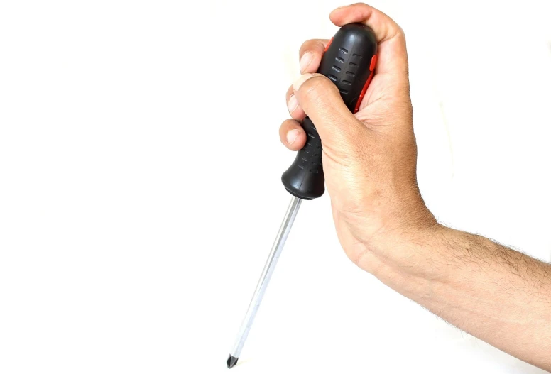 a close up of a person holding a screwdriver, auto-destructive art, highly detailed product photo, on a white background, product introduction photo, screensaver