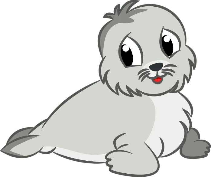 a cartoon seal sitting on the ground, a cartoon, by Jim Davis, pixabay, furry art, !!! very coherent!!! vector art, closeup of an adorable, with a black background, wikihow illustration