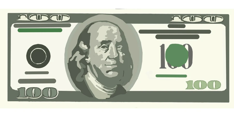 a dollar bill with a picture of a man's face on it, inspired by Benjamin Franklin, pixabay, pop art, !!! very coherent!!! vector art, istockphoto, from the side, 🐿🍸🍋