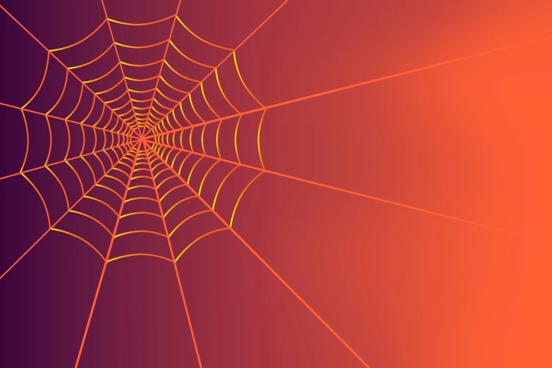 a spider web in the middle of a purple and orange background, net art, gradient dark red, flat vector art background, high-res, transparent background