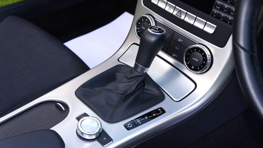 a close up of a gear stick in a car, shutterstock, les automatistes, mercedes, slr, “hyper realistic, panorama