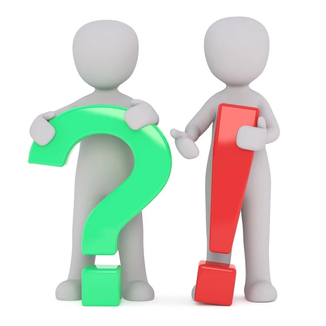 a couple of people standing next to a red and green question mark, a picture, cgtrader, bruce penington, gray, stock photo