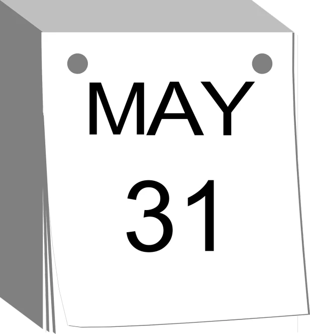 a calendar with the date 31 on it, a picture, pixabay, panel of black, may, 3 dimensional, notices