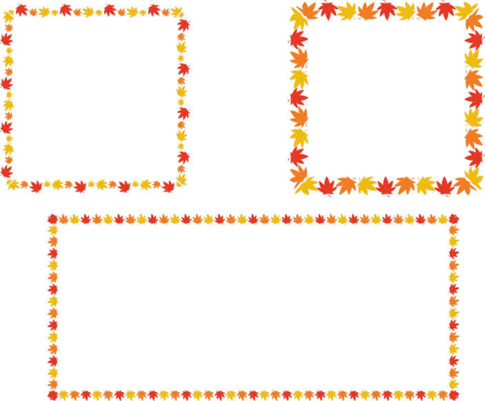 a picture frame made out of leaves on a black background, a screenshot, dau-al-set, red and yellow scheme, clip art, 3 - piece, simple path traced