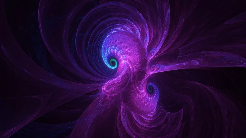 a computer generated image of a purple and blue swirl, digital art, fractal cyborg ninja background, spiritual imagination of duality, the concept of infinity, feminine ethereal