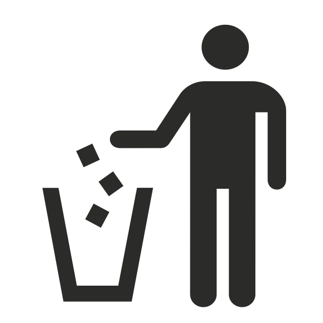 a man throwing garbage into a trash can, digital art, by Adriaen Hanneman, minimalism, in icon style, profile picture 1024px, dark image, 3 0 0